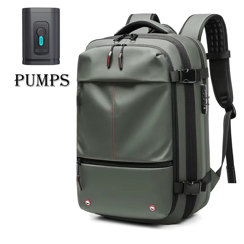 Men Travel Backpack Vacuum Compression Laptop Backpack 17 Inch Extended Large Capacity School Backpack Hiking Business Backpack