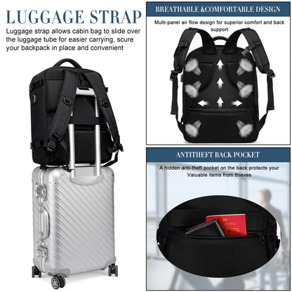 Ryanair 40X20X25 and 45X36X20 Travel Backpack,Laptop Backpack,Unisex.Multifunctional Bag,School Bag,University,Trekking Rucksack